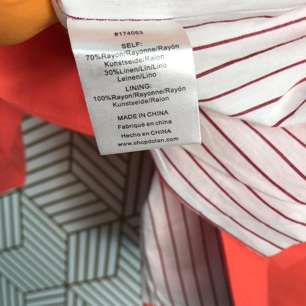 Dolan Womens Rayon/Linen Blend Blazer Jacket Sz Medium Orange Double Breasted - Picture 7 of 9